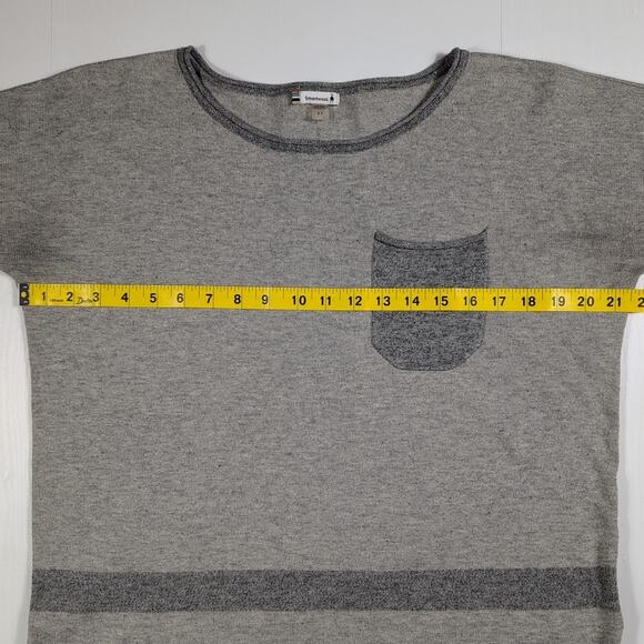 Smartwool Akamina Crew Neck Sweater Women’s M Gray Pocket Stripe Merino Wool - Picture 8 of 15
